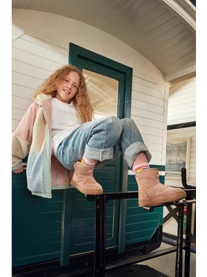 Vicco Pak Cırtlı Camel Çocuk Botu – Tam Kürklü Iç Taban (31–37 Numara)