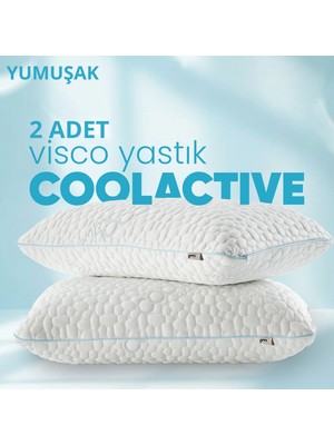 Pillow Market Cool Active Visko Yastık [hava Kanallı] Isı Dengeleyici Terleme Önleyici Konforlu Yastık 2 Adet