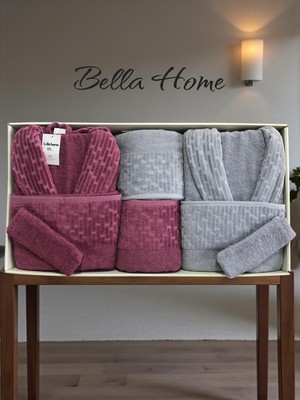 Bella Home 8 Parça Su Yolu Aile Bornoz Seti