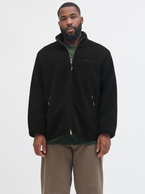 Jack Jones Jornorrebro Teddy Jacket Pls Erkek Siyah Büyük Beden Mont 12284073-02