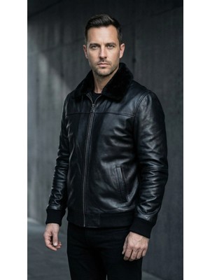 Velzana Erkek Hakiki Deri Içi Kürklü Mont – Kürklü Yaka, Fermuarlı