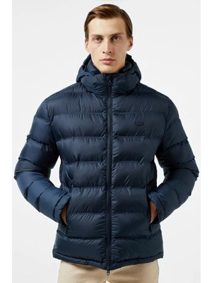 Lacoste Synthethic Fill Puffer Jacket Kapişonu Çıkarılabilir Erkek Şişme Mont Lacivert