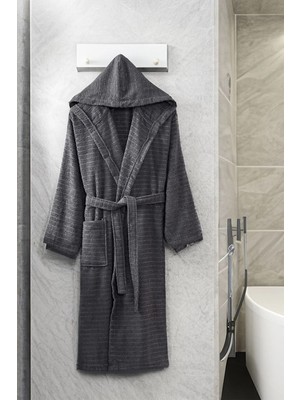 Hrnzafer Tekstil Pamuklu Doğa Kapüşonlu Bornoz