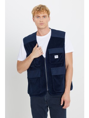 Lee %100 Pamuk Regular Fit Normal Kesim Gömlek Yaka Cepli Yelek