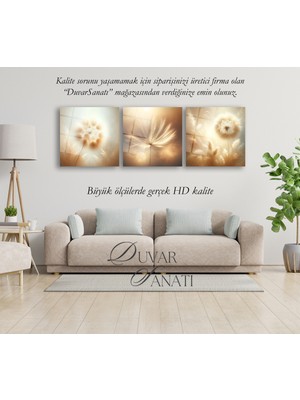 Üçlü Soft Renk Çiçekler Kare Gerçek Cam Tablo, Modern Ev Salon Ofis Dekorasyonu Büyük Duvar Dekoru