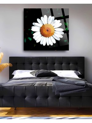 Papatya Çiçek Kırılmaz Cam Tablo, Ev Ofis Hediyesi Yüksek Çözünürlüklü 4mm Cam Tablo