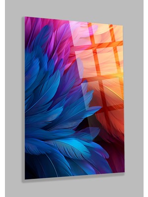 Harika Mavi Kuş Tüyü Çiçek Tasarımı Ev, Ofis, Hediyesi