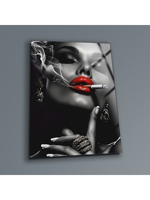 Estetik Kadın Cam Duvar Dekoru , Modern Cam Tablo , Yatak Odası Duvar Dekoru , Ofis Duvar Dekoru
