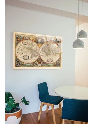 Eski Dünya Haritası Ofis, Ev Için Harita 4mm Kırılmaz Temperli Yüksek Çözünürlüklü Cam Tablo