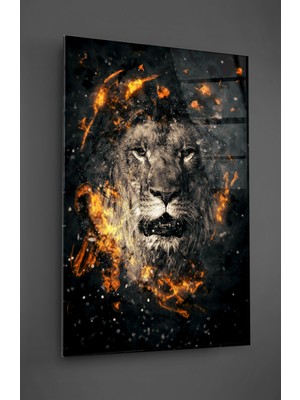 Aslan Ateş Cam Tablo
