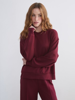 Lc Waikiki Yeni Sezon Bisiklet Yaka Oversize Kadın Sweatshirt