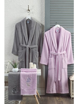 Hrnzafer Tekstil Unisex Pamuklu 4'lü Bornoz & Havlu Seti – Yumuşak, Emici