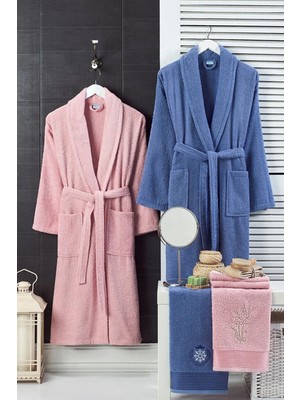 Hrnzafer Tekstil Unisex Pamuklu 4'lü Bornoz & Havlu Seti – Yumuşak, Emici