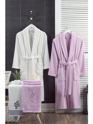 Hrnzafer Tekstil Unisex Pamuklu 4'lü Bornoz & Havlu Seti – Yumuşak, Emici