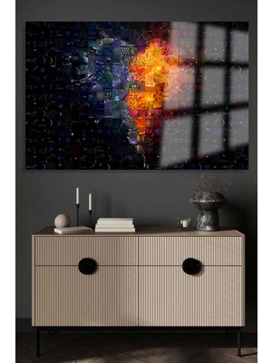 Kalp Tasarımı Yatay Tablo Cam Tablo Kırılmaz Lüks Cam Tablo Ev Hediyesi