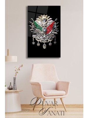 Osmanlı Arması Tuğra Cam Tablo,dini Islami Modern Ev Ofis Salon Duvar Dekoru,hediyelik