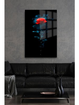 Işıldayan Gül Tasarımı Cam Tablo Ev Hediyesi Iş Yeri Hediyesi Kırılmaz Lüks Modern Tablo