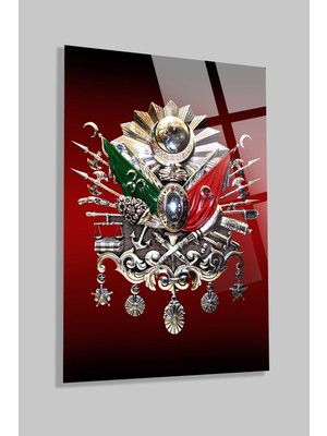 Osmanlı Tuğrası Cam Tablo, Ev ve Ofis Hediyesi Yüksek Çözünürlüklü 4mm Lüks Tablo