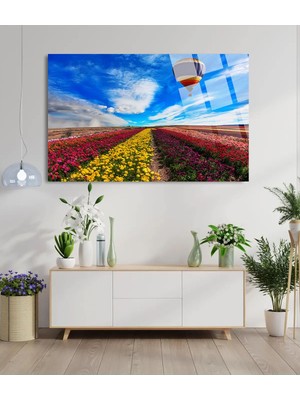 Gül Bahçesi Kırılmaz Cam Tablo, Ev ve Ofis Hediyesi Yüksek Çözünürlüklü 4mm Lüks Tablo