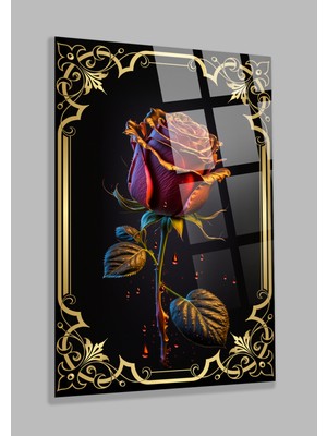 Geleneksel Motif Detaylı Gül Görseli Ev, Ofis, Hediyesi