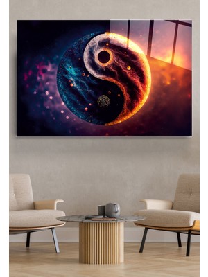 Yin Yang Cam Tablo, Dekoratif Cam Tablo