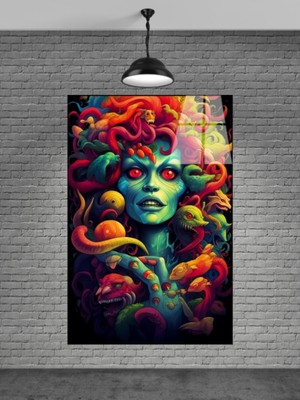 Meduse Kadın Cam Tablo Ev Dekorasyon,balkon Dekorasyonu,dekoratif,duvar Tablo,mutfak Tablo