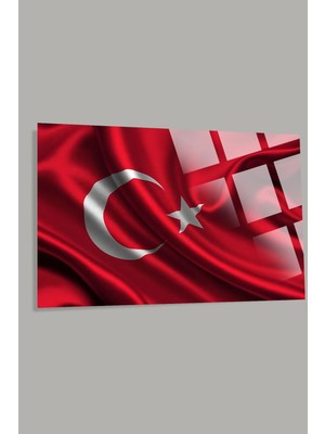Türk Bayrağı 6 Ev Ofis Okul Için 4mm Kırılmaz Temperli Yüksek Çözünürlüklü Cam Tablo