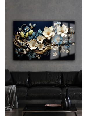Harika Açan Çiçek Tasarımı Mükemmel Renk Uyumu Lüks Kırılmaz Cam Tablo Ev Hediyesi Tablo