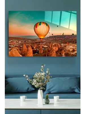 Kapadokya ve Balonlar Cam Tablo, Dekoratif Cam Tablo