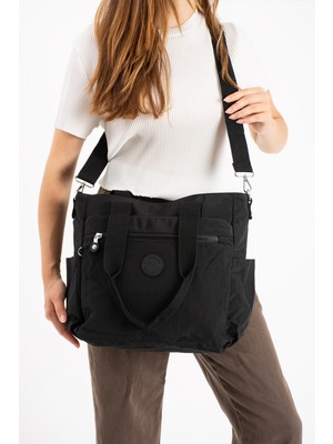 Çanta Trend Model Kadın Büyük Boy Bölmeli Suya Dayanıklı Paraşüt Kumaş Çapraz ve Omuz Askılı Çanta