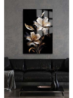 Marsilyan Açan Işık Saçan Çiçek Cam Tablo Ultra Canlı Renkli Kırılmaz Cam Tablo Ev Hediyesi Ofis Hediyesi