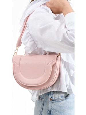 Çanta Trend *sakura Model Toz Pembe Gold Detaylı 2 Askılı Kadın El ve Omuz Çantası