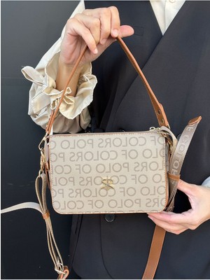 Çanta Trend Polo Of Colors  2 Askılı 5 Bölmeli Yazılı Suni Deri Kadın  Çapraz Omuz Çantası