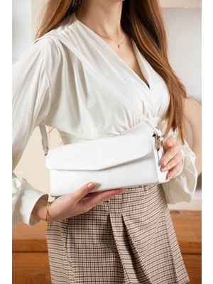 Çanta Trend *** Beyaz Kadın Baget Abiye Çanta