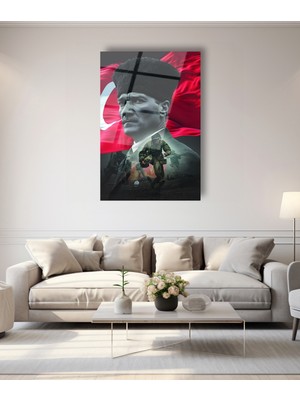 Marsilyan Atatürk ve Askerlerimiz Cam Tablo