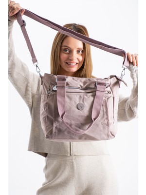 Çanta Trend Garfi Model Kadın Büyük Boy 4 Bölmeli Suya Dayanıklı Paraşüt Kumaş Çapraz ve Omuz Askılı Çanta