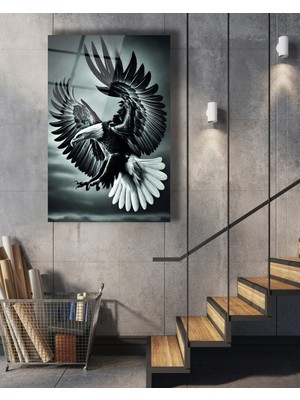 Avlanan Kartal Cam Tablo