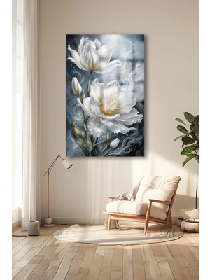 Marsilyan Harika Çiçek Tasarımı Cam Tablo Ultra Canlı Renkli Kırılmaz Cam Tablo Ev Hediyesi Ofis Hediyesi