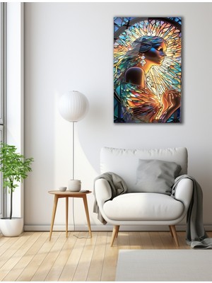 Vitray Aydınlık Kadın Cam Tablo