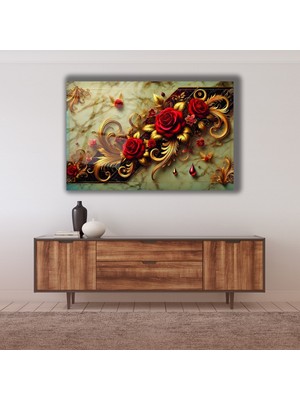 Marsilyan Modern Güller Cam Tablo