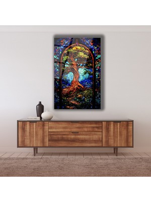 Marsilyan Vitray Hayat Ağacı Cam Tablo