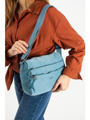 Çanta Trend Yumuşak Dokulu Ultra Hafif, Esnek ve Su Geçirmez Polyamid Kumaş Omuz Çantası Mavi Model: (571-13-14C