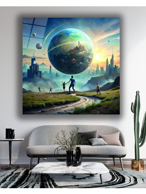 Gelişmiş Dünya Kare Cam Tablo