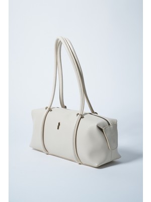 Fahhar Aura Çatlak Efektli Çanta Krem