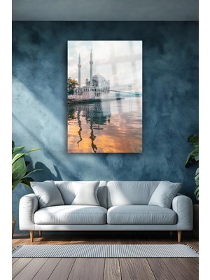 Marsilyan Harika Istanbul Manzarası Dikey Kırılmaz Lüks Cam Tablo Ultra Yüksek Çözünürlüklü Ev Hediyesi