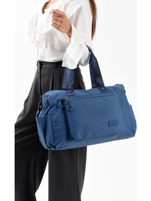 Çanta Trend Ultra Hafif Şik ve Su Geçirmez Büyük Boy Omuz, El Seyahat Çantası Mavi Model: (571-13-9G)