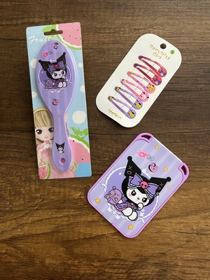 Gülümse Gel Kuromi Ayna Tarak ve 6'lı Çıtçıtlı Çıtçıt Toka Seti Yeni Yıl Yılbaşı Christmas Advent Calendar