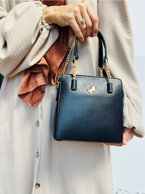 Çanta Trend Miami Polo Clup 3 Gözlü Suni Deri Zincir Detaylı Kadın El ve Omuz Askılı Çanta