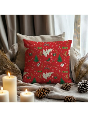 Empressco Renkli Yılbaşı Temalı Kırlent Kılıfı, Neşeli Dekorasyon Parçası