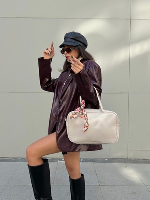 Çanta Trend *** Vintage Model Krem Kadın El ve Omuz Çantası